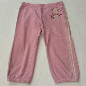 MOSSIMO Girl’s 7/8 Capri Striped Athletic Sweatpants Joggers - pink, size S